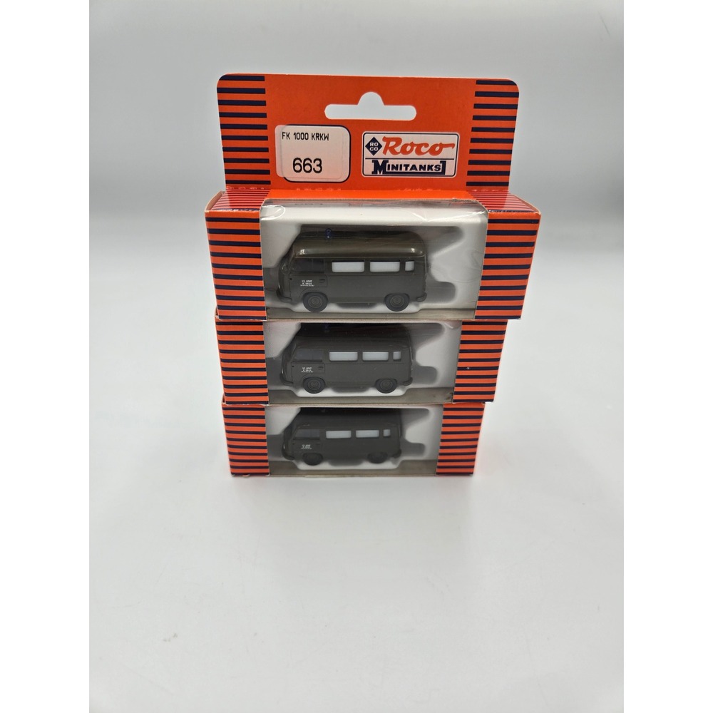 Lot of 3 Roco Minitanks 663 FK 1000 KRKW US Army Ambulance HO Scale 1/87 Austria